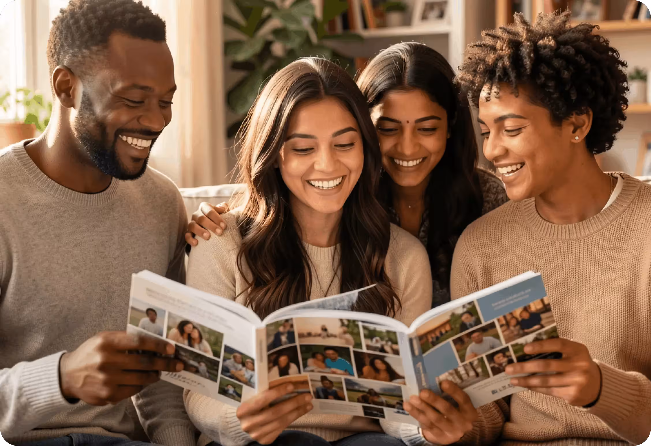 Team enjoying a photobook
